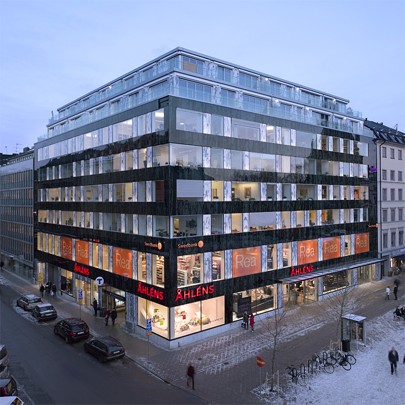 Projekt, Fasadbelysning / släpljus: Fasaden på Kv Krejaren