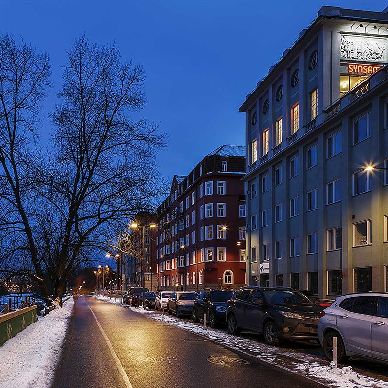 Projekt, Gatubelysning: Elipt lyser upp en vintrig Kungsholms strand
